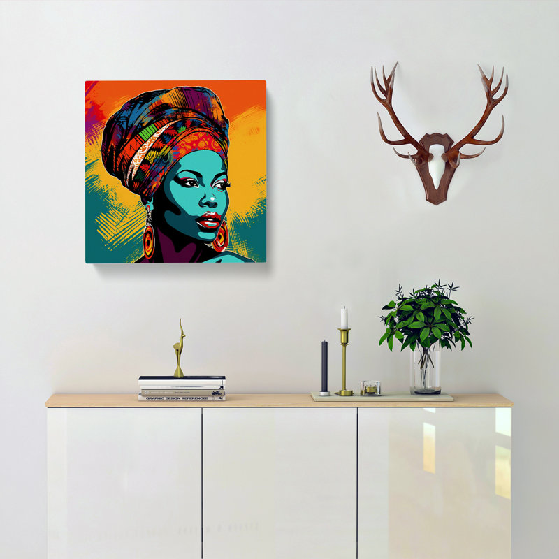 African Woman Pop Art No.3 - Print, 50cm H x 50cm W x 3cm D