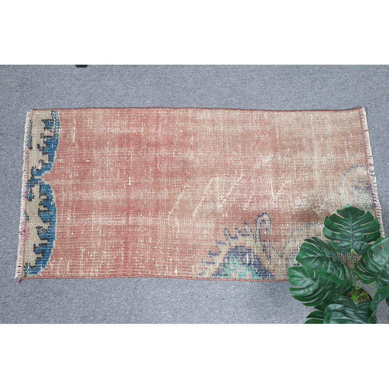 Vintage Turkish Area Rug In Faded Pink And Blue Design Offering Woven Textile Elegance For Home Decor