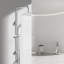 iBathUK IBathUK 2 Way Shower Riser Rail Kit with SS Fixed Head & Diverter, Square Design with Universal Fitting, Shower Riser Rail, Chrome