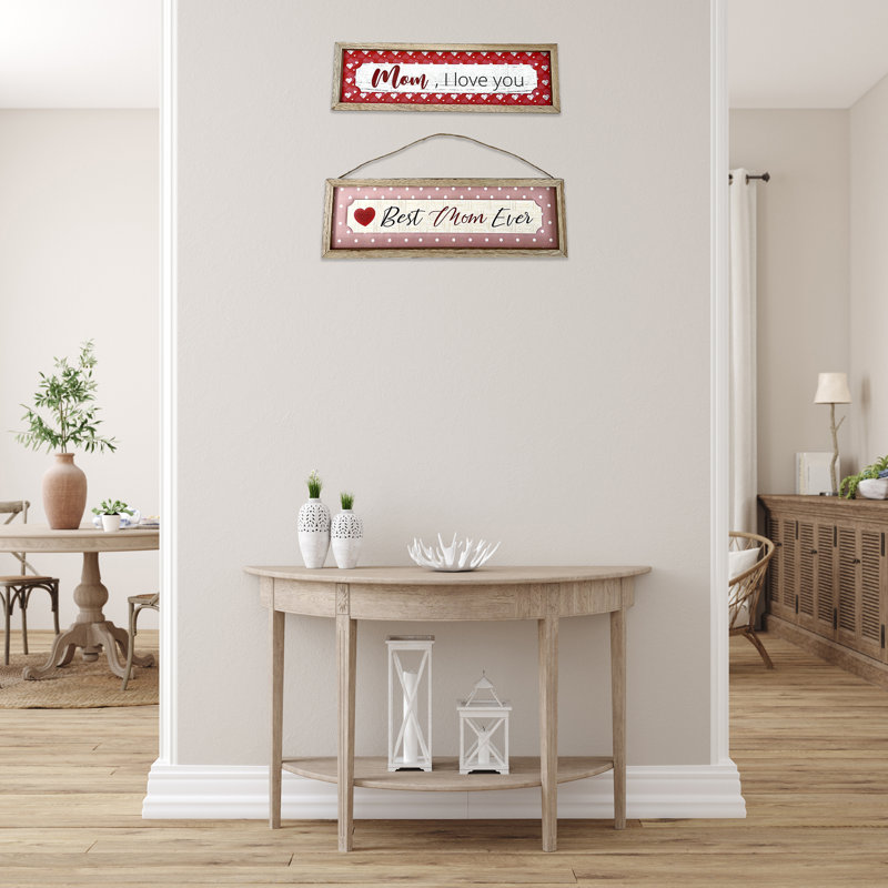 Rustic Wooden Framed Mom Wall Decor Set