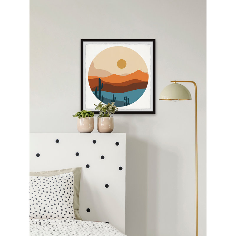 Cactus On Cliffside - Single Picture Frame Painting, 30cm H x 30cm W