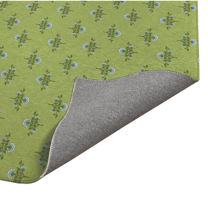 Flora Decorative Outdoor Rug, Rectangle 4' x 6', Lime