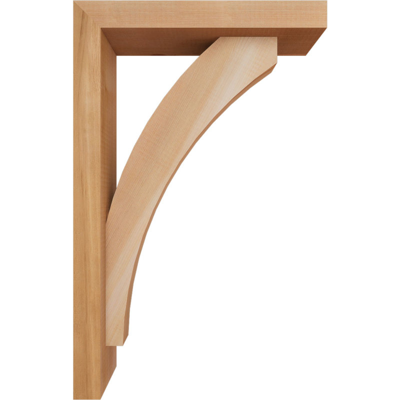 Thorton Block Bracket with Offset Brace, 22 x 14, 3 1/2"W Western Red Cedar (Smooth)