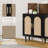 Ebern Designs Sideboard Buffet Cabinet, Kitchen Storage Cabinet With Rattan Doors, Cupboard Console Table With 4 Door, Accent Cabinet With Solid Wood Feet For Living Room-639802472