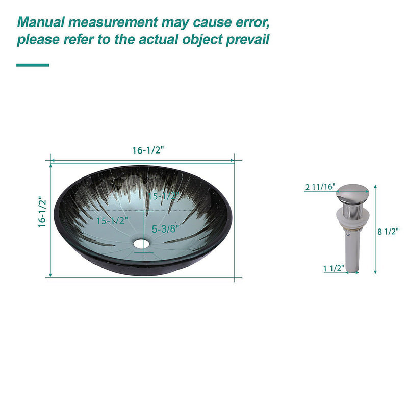 Lavabo vasque en verre trempé craquelé artistique avec bonde escamotable, meuble-lavabo de salle de bain ovale en verre trempé