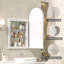 Armoire à pharmacie arquée avec miroir et tablettes, droite ouverte, encastrée-2144654416-2120427749