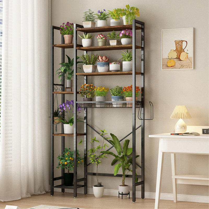 Rangement au-dessus de la toilette à 8 niveaux avec support latéral, support de rangement au-dessus de la toilette avec tablette réglable et panier de vidange, organisateur de salle de bain autoportant pour balcon, buanderie