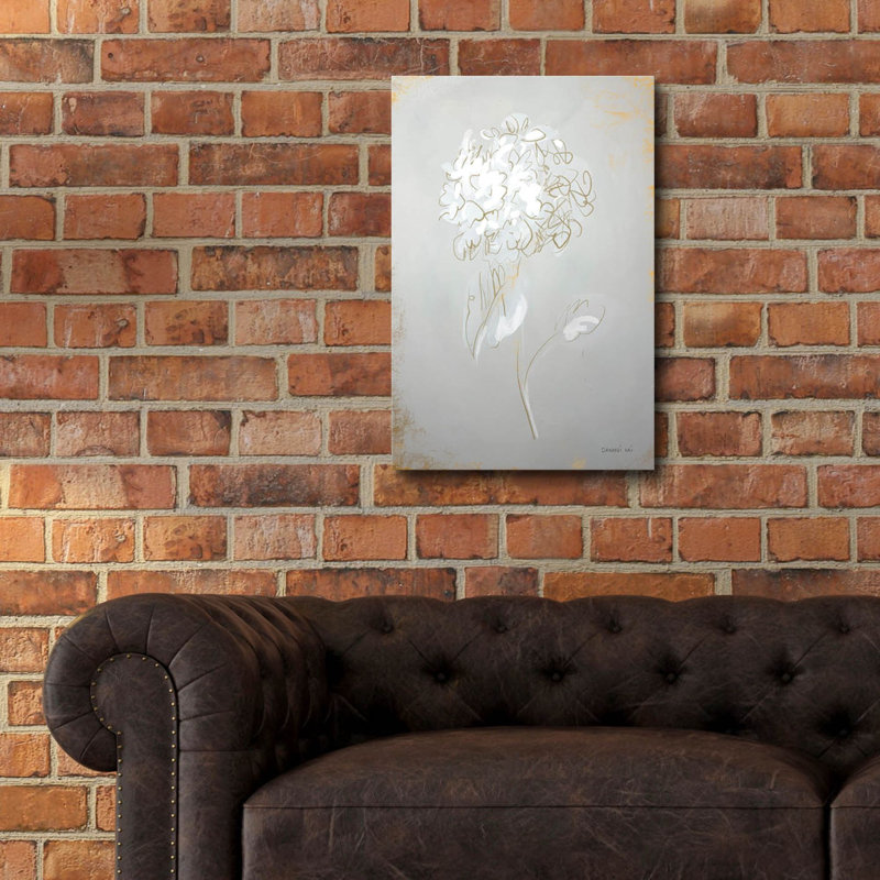  'White Floral Sketch 1' by Danhui Nai Acrylic Glass Wall Art, 24" x 36", 24" H x 16" W x 0.2" D
