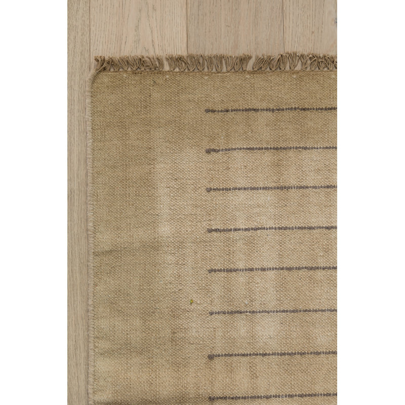 Pure Salt by Momeni Corfu Hand Tufted Wool and Cotton Geometric Beige Area Rug, Rectangle 6'3" x 9'