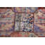 Tapis rouge Boho, tapis de décoration intérieure, tapis rétro, petits tapis de 3,4 pi x 3,4 pi, tapis turcs, tapis tissés à plat