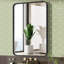 Miroirs de salle de bain rectangulaires arrondis avec cadre en métal noir pour mur de lavabo, grand miroir mat de 30 po x 22 po, décoration moderne pour les toilettes, la maison de campagne, la suspension horizontale ou verticale-1318083367