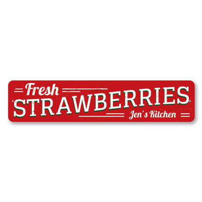 Plaque en aluminium fraises fraîches