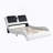 Faux Leather Upholstered Platform Bed Frame with led lighting ,Bluetooth connection to play music /RGB control,Backrest vibration massage,Curve Design, Wood Slat Support, No Box Spring Needed