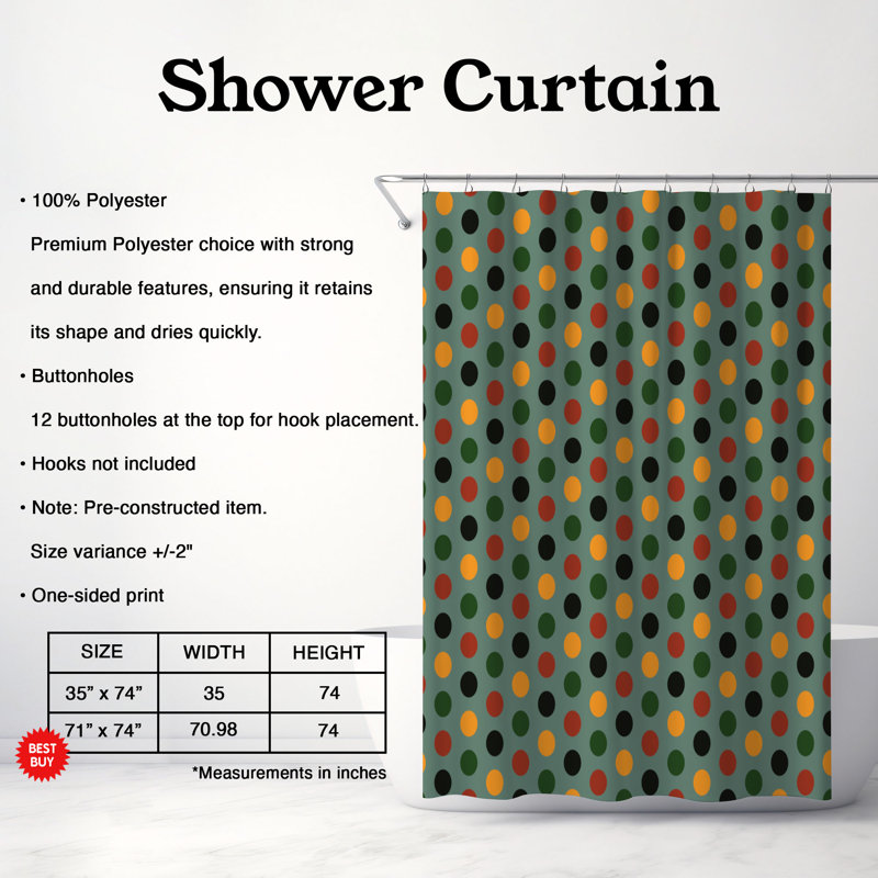 Cosy Citrus - Rideau de douche Premium, H 74 po x l 71 po, Vert