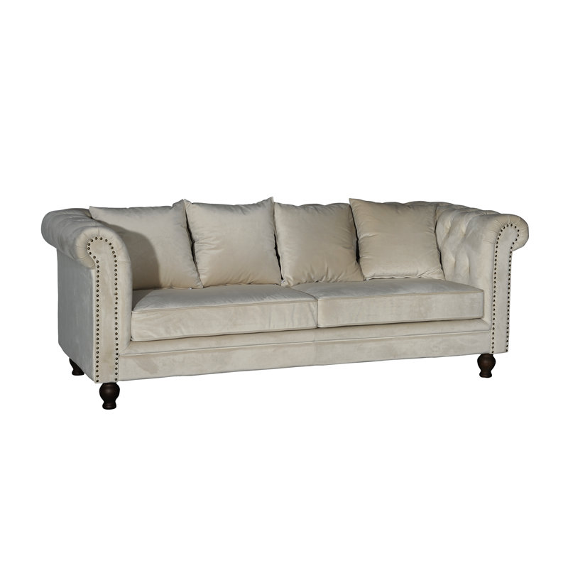 Fenella Velvet Sofa, Cream