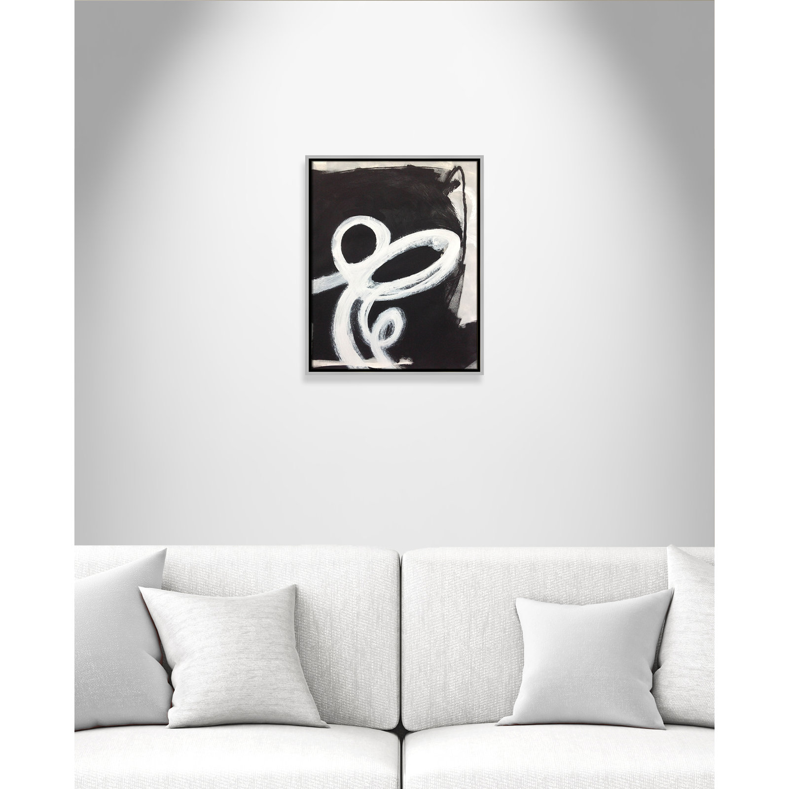 Bronte "Swirly Swirls II" Print, 21.5" H x 17.5" W x 2" D, Silver Floater Framed, No Mat