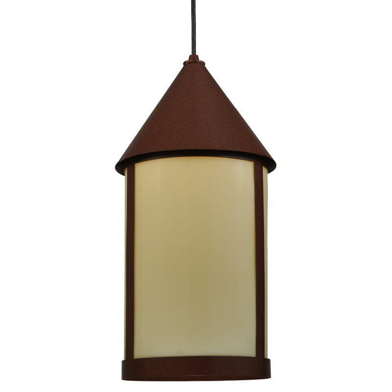 Luminaire suspendu cylindrique de style lanterne à 1 lumière Julian, Ivoire