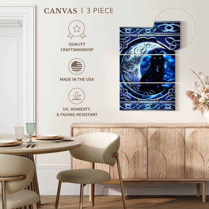 Brampt Black Cat Crescent Moon, 45" H x 28" W