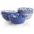  Sublime 6 Piece Assorted Design 20oz Porcelain Footed Bowl Set in Blue