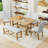 Emere 6-Piece Dining Set,Extendable Table, Upholstered Chairs and Bench-735183214-735183121-735183120