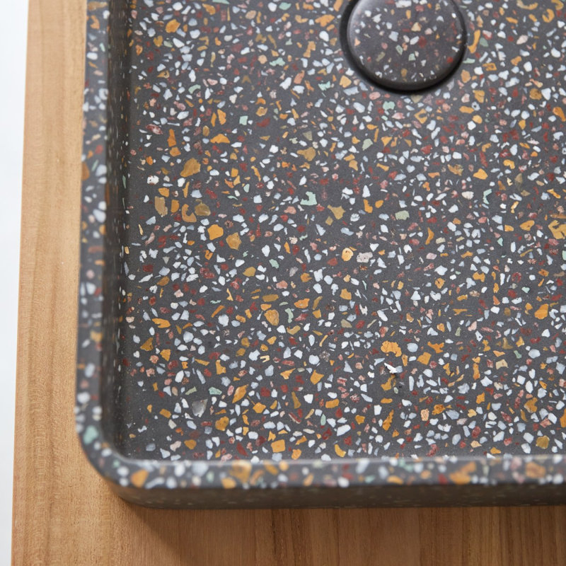 Tikamoon Iris 51mm L x 51mm W Rectangular Sink, Confetti