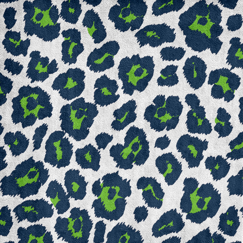 Serviette de plage Holderness, Mélange polyester-coton, Blanc / vert / bleu marine