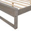 Lit plateforme avec tête de lit, prises et ports USB, grand lit plateforme, gris antique