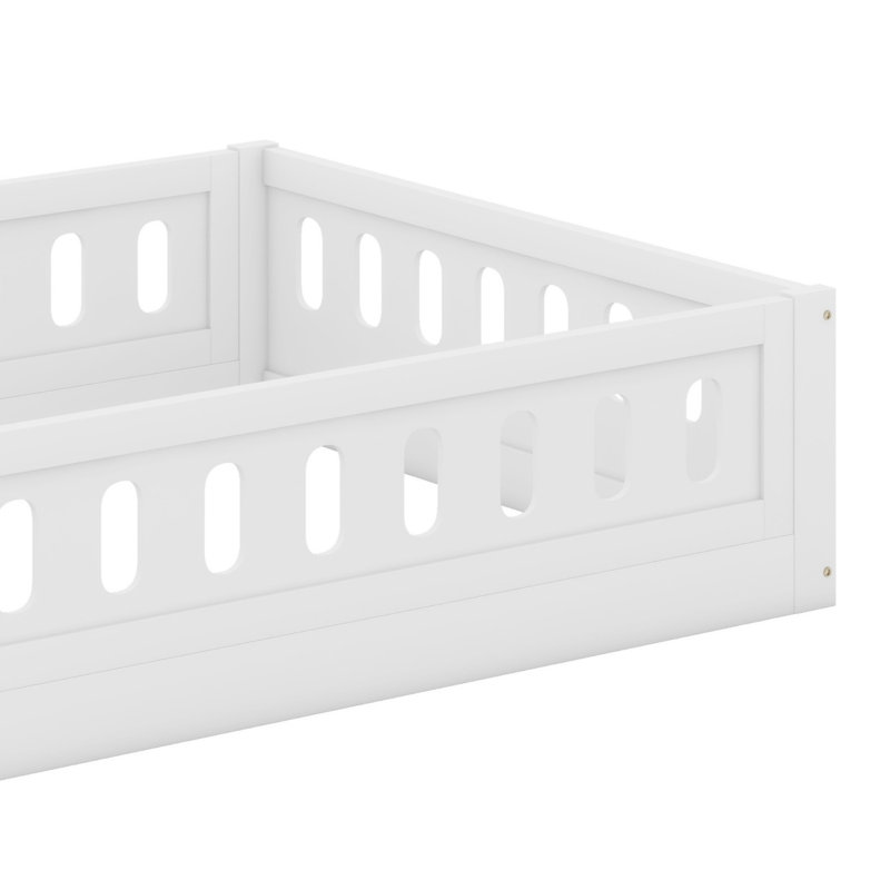 Lit plateforme avec garde-corps, Blanc