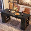 Table de bar rustique de 63 pouces, table de pub à hauteur de comptoir avec tablettes Storge double face, unité de bar rectangulaire pour la cuisine, la salle à manger, le bistro