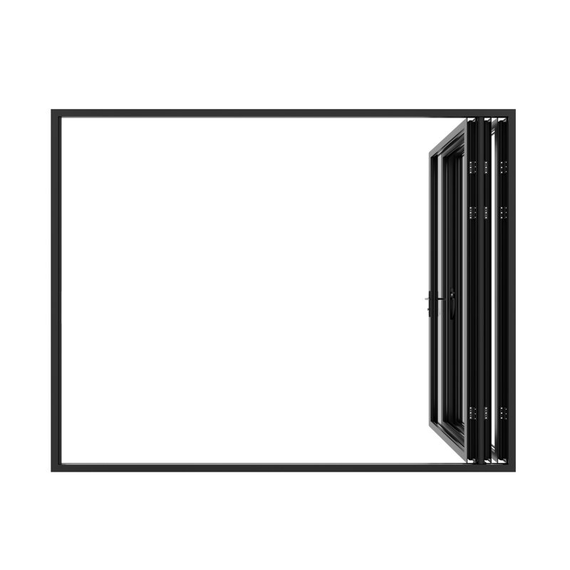 Porte pliante en aluminium à 3 panneaux KaMic EliteFold avec charnières et roulettes cachées, conception pliante vers l'extérieur