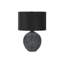 Lighting, H 23 po, lampe de table, céramique noire, abat-jour noir, contemporain