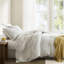 Housse de couette 3 pièces pour grand lit gris, mélange de rayonne de lin et de coton, utilisation peau toutes saisons, fermeture à boutons gris, combinaison, confort, attaches de coin, utilisation sécuritaire-120670557-120670558