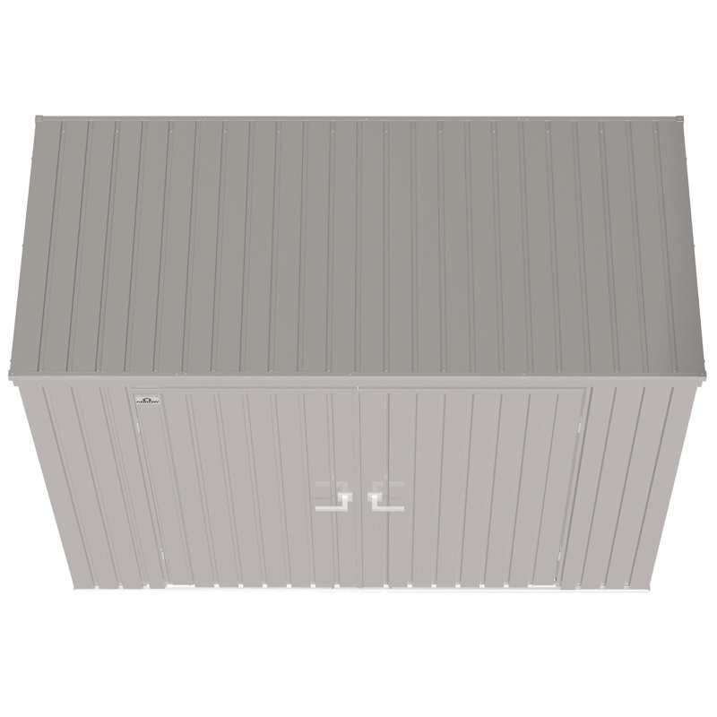 Cool Grey 8-ft x 4-ft Galvanized Steel Storage Shed Kit