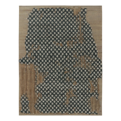 Rug & Kilim’S Modern Rug With Bold, Layered Abstract Floral Design In Deep Blue