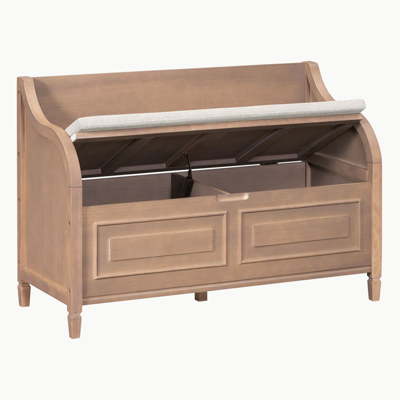 Banc de rangement en bois, Brun