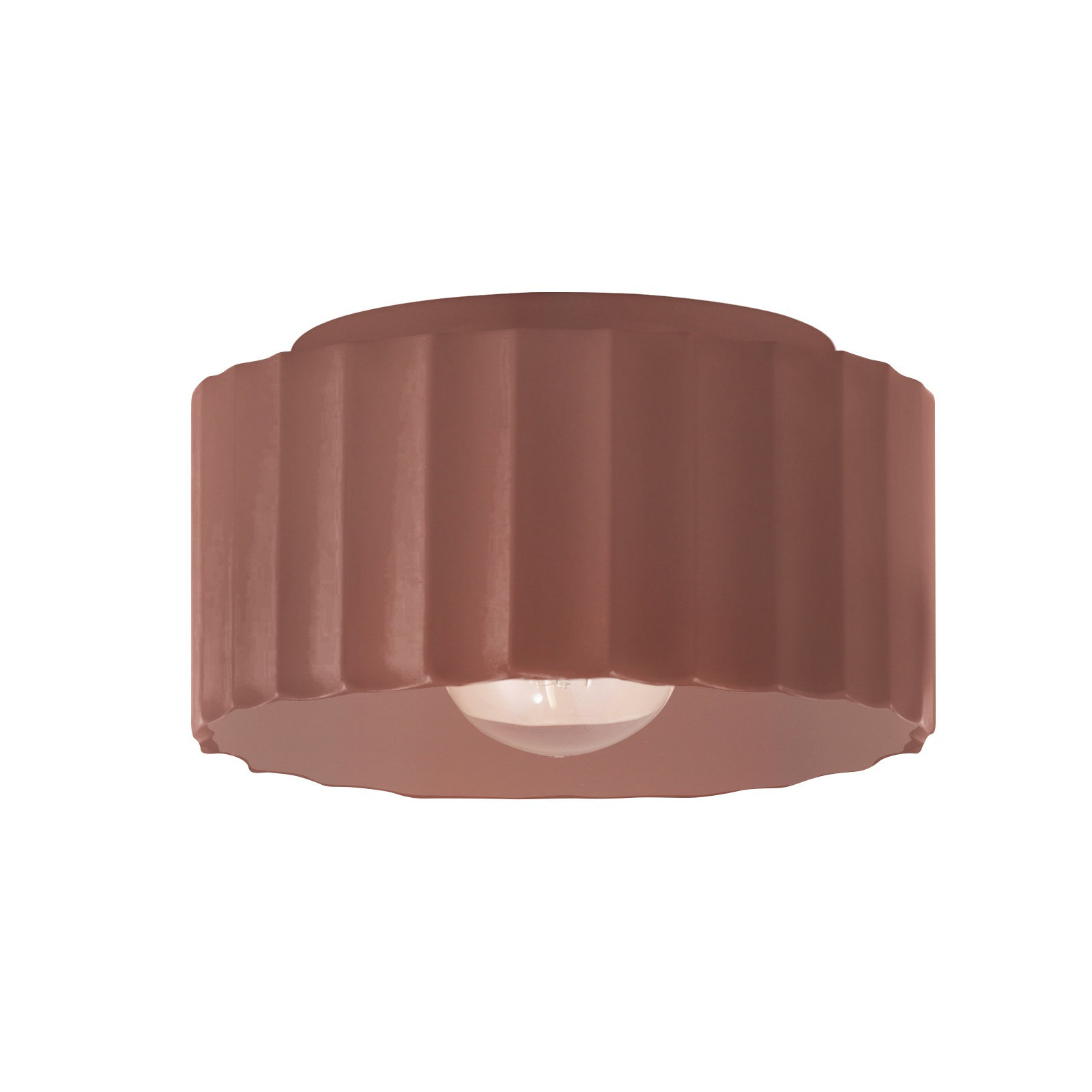Colgate Single Light Ceramic Flush Mount, Canyon Clay, 6.5" H x 10" W x 10" D