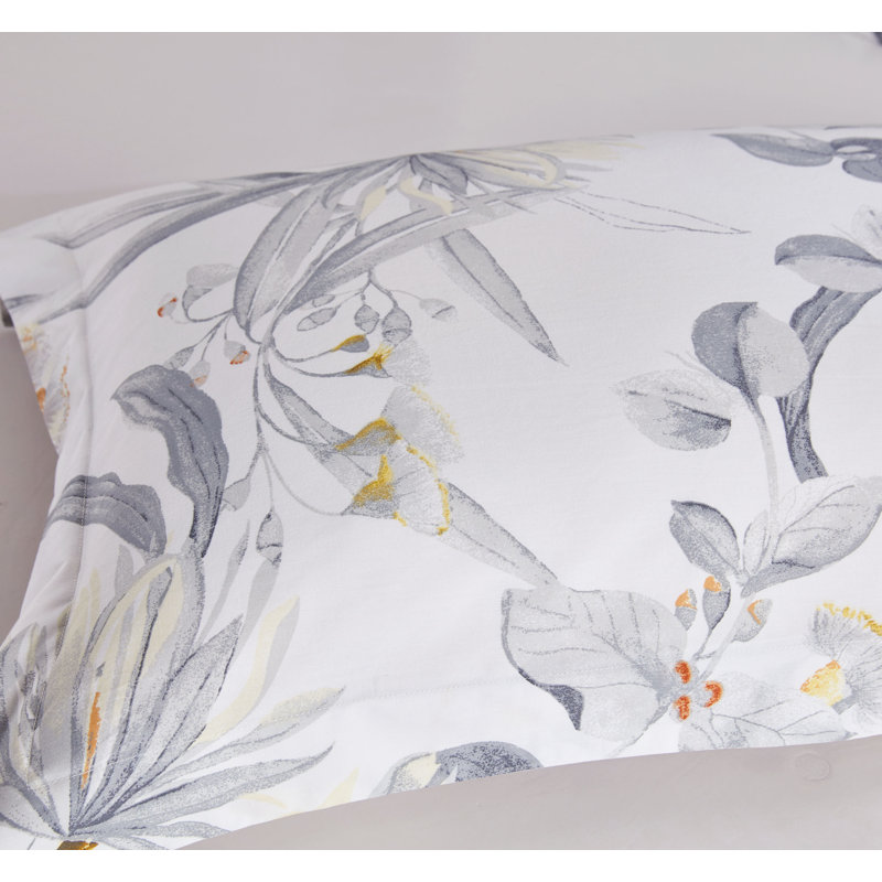 Cotton Sateen Floral Duvet Cover, Queen Duvet Cover