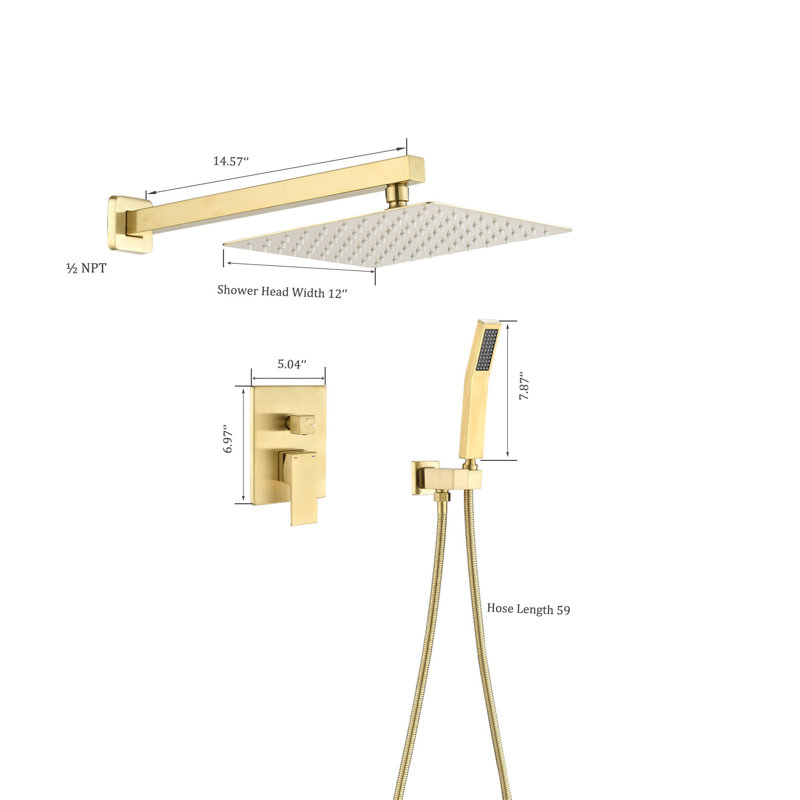 Wall mounted rainfall shower head system shower faucet