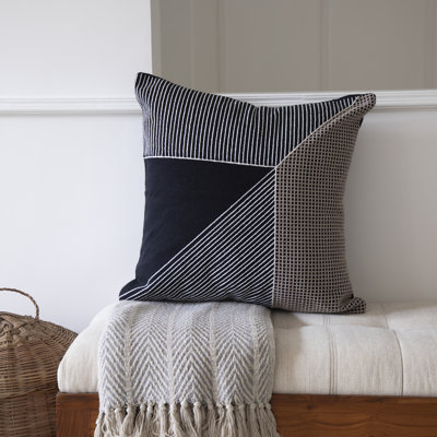 Embroidered Cotton Throw Pillow