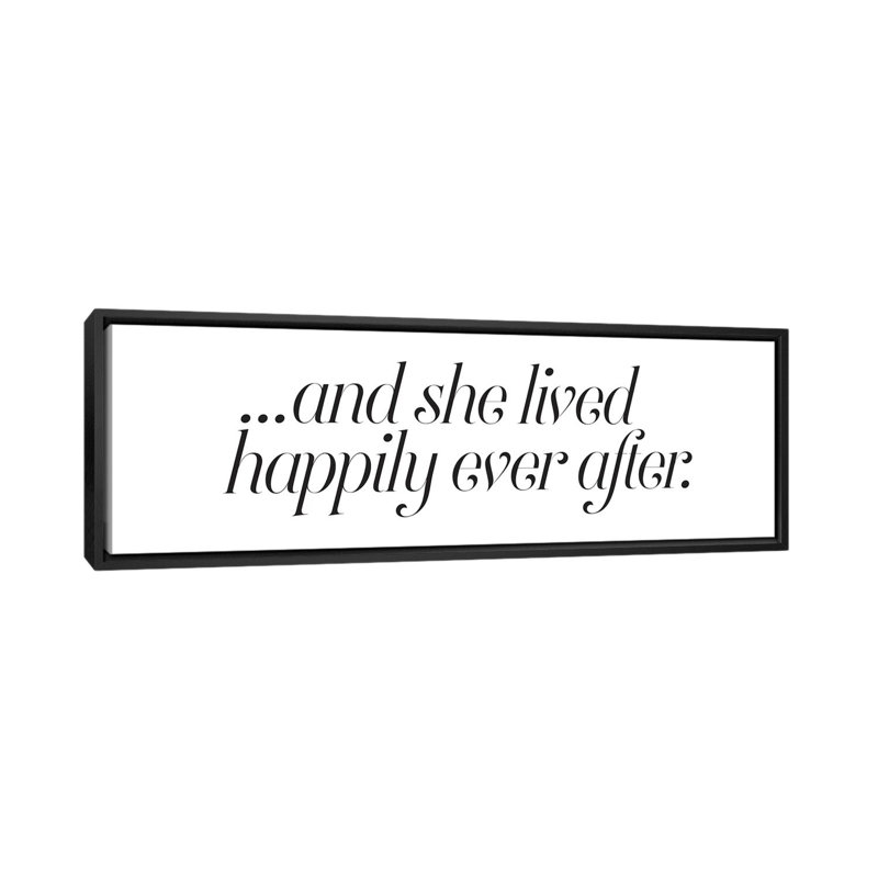 «Happily Ever After», impression sur toile, H 12 po x l 36 po x P 1,5 po, Toile avec cadre noir