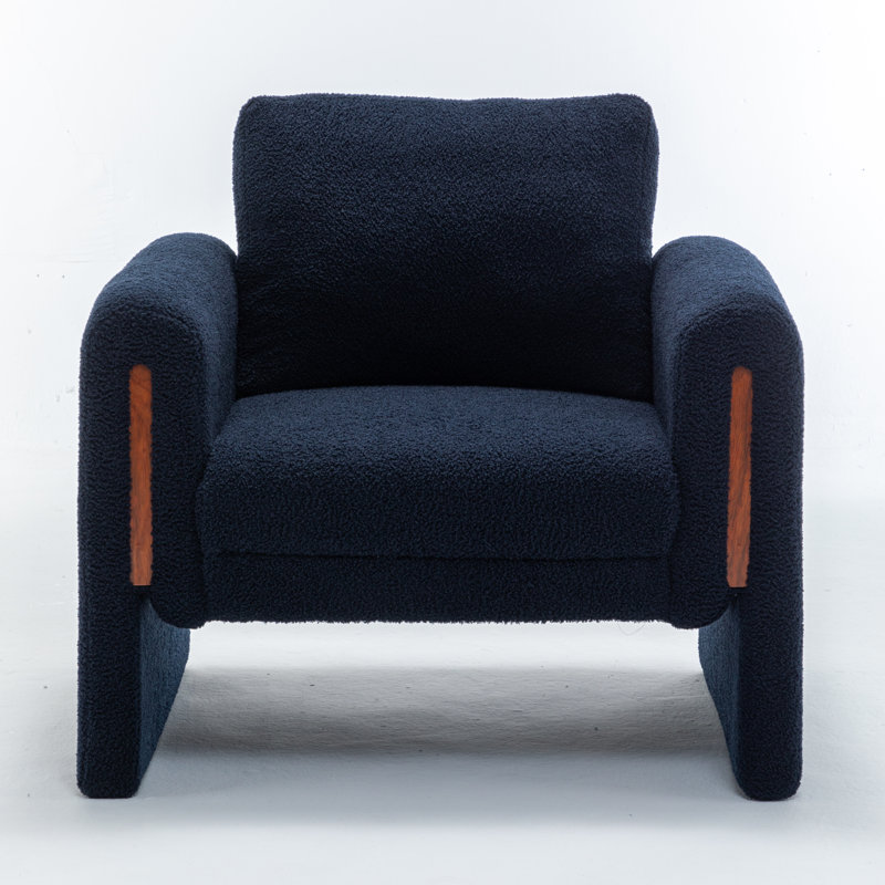 Ensemble de 2 fauteuils rembourrés 35 po avec accoudoirs et base fermée, Bleu