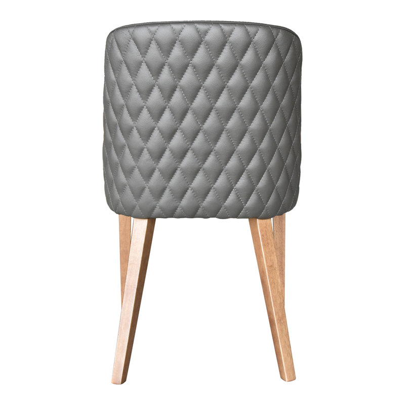 Lucero Leather Dining Chair, Light Gray