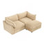 Canapé 2 places avec repose-pieds, canapé 2 places avec 1 repose-pieds mobile, siège moelleux, confortable, large et profond, tiroir de rangement coulissant sous chaque siège, couleur chenille blé-636691953