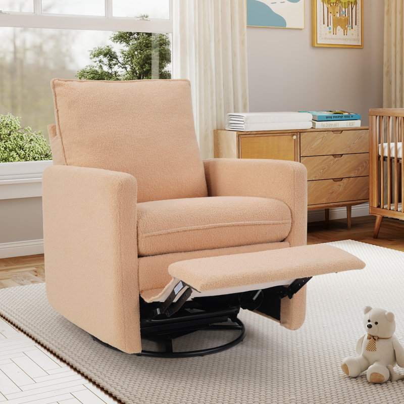 Fauteuil inclinable manuel pivotant de 34,3 po, Abricot
