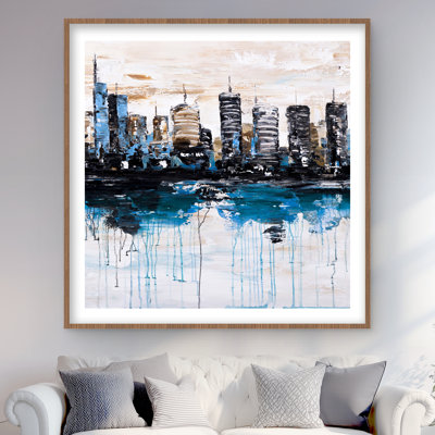 Impression abstraite de réflexion de la ville | Décoration de maison industrielle beige