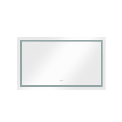 84 X 40 Inch LED Bathroom Mirror With Front And Backlight, Wall Mounted Vanity Mirror, Anti-Fog, Memory, 3 Colors, Stepless Dimmable