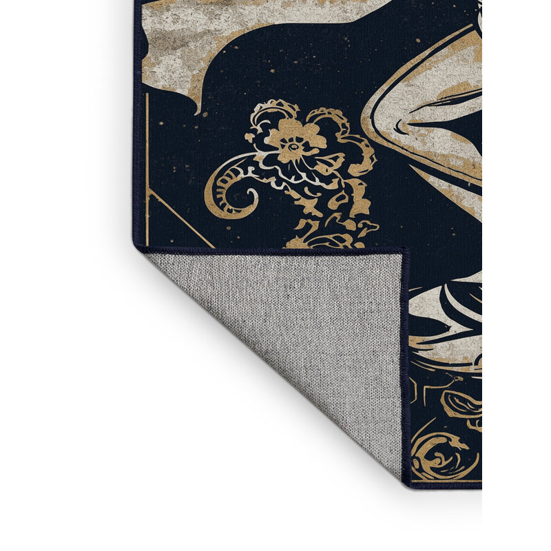 Tapis orné de couleurs grises lavables à la machine Oakridge, 8x10