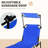 Beach Sun Tanning Chairs - Blue Foldable With Adjustable Angle Folding Sunshade And Reclining Back , Steel Frame, Side Pocket For Tanning, Beach, Yard, Patio
