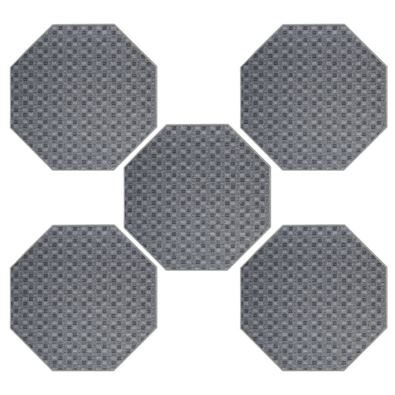 Ensemble de tapis intérieur / extérieur en polyester touffeté à la machine Cleavenger, Octogone 2 pi