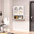 27.6"H Metal Wall Bathroom Cabinet with Adjustable Shelf and Open Storage-2126239750